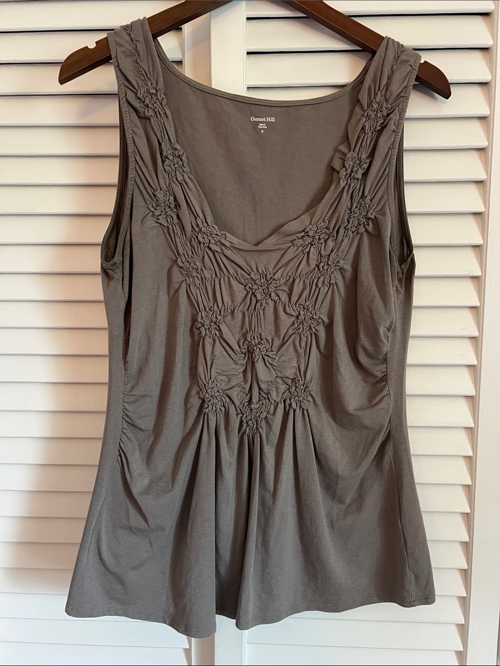 Garnet Hill Boho Sleeveless Tank with Ruched Detail